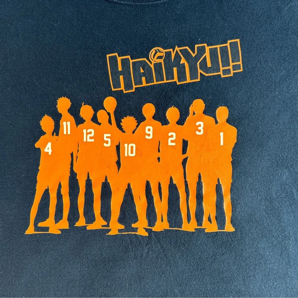 Haikyuu!! Karasuno Team Graphic Tee Men's XXL Black Orange Official Crunchyroll